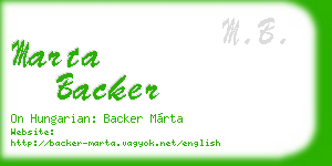 marta backer business card